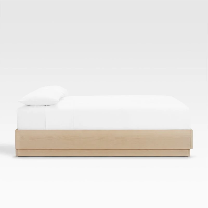 Batten White Oak King Bed Plinth-Base