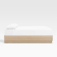 Batten White Oak King Bed Plinth-Base