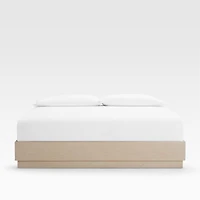 Batten White Oak King Bed Plinth-Base