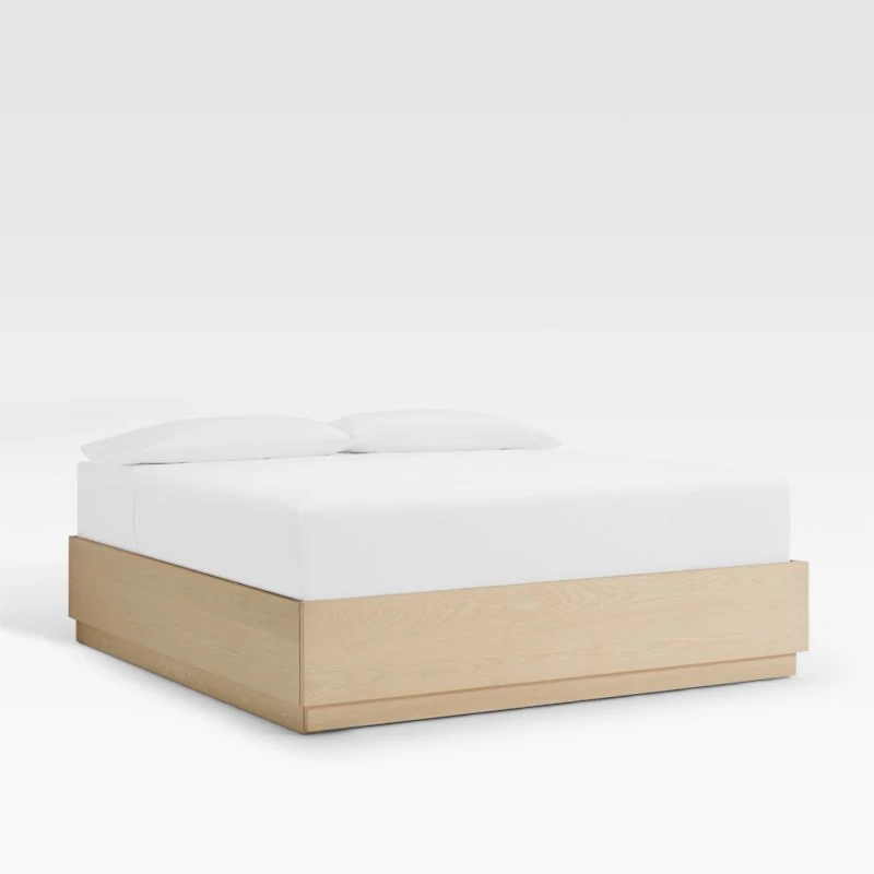 Batten White Oak King Storage Bed Plinth-Base