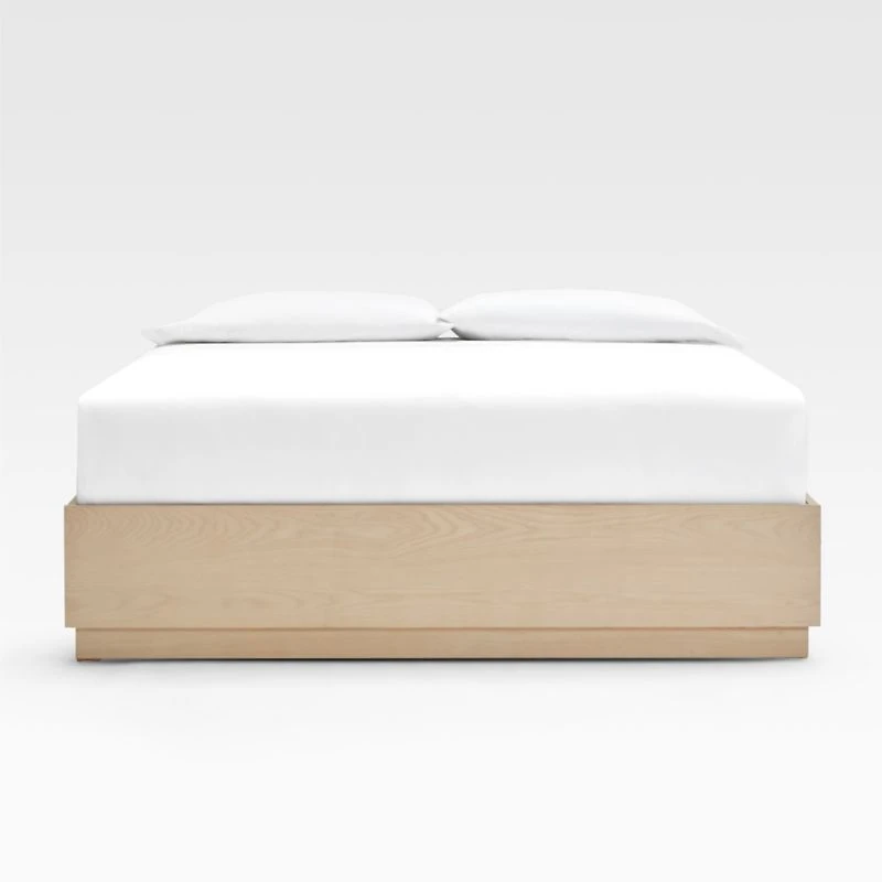 Batten White Oak King Storage Bed Plinth-Base