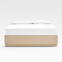 Batten White Oak King Storage Bed Plinth-Base