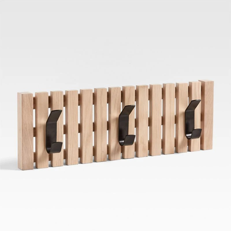 Batten White Oak Mini Wall-Mounted Coat Rack