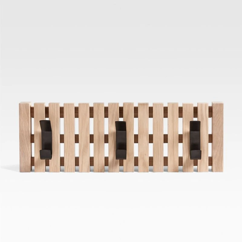 Batten White Oak Mini Wall-Mounted Coat Rack