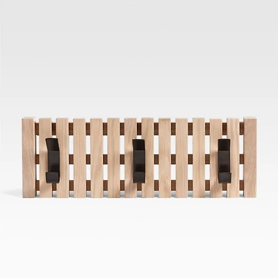 Batten White Oak Mini Wall-Mounted Coat Rack