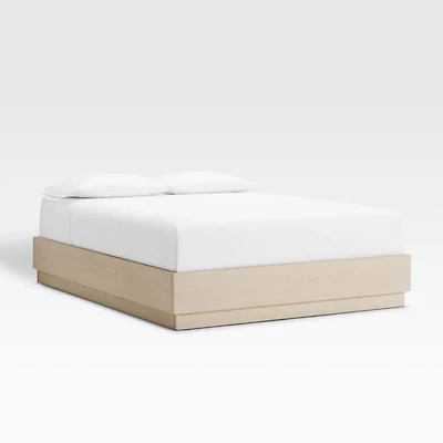 Batten White Oak Queen Bed Plinth-Base