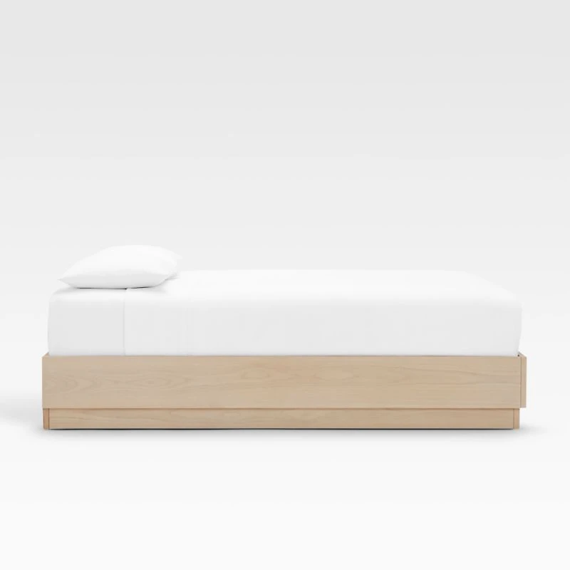 Batten White Oak Queen Bed Plinth-Base