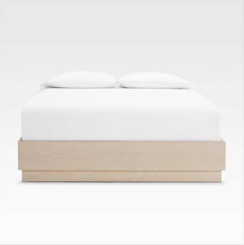Batten White Oak King Bed Plinth-Base