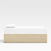 Batten White Oak Queen Storage Bed Plinth-Base