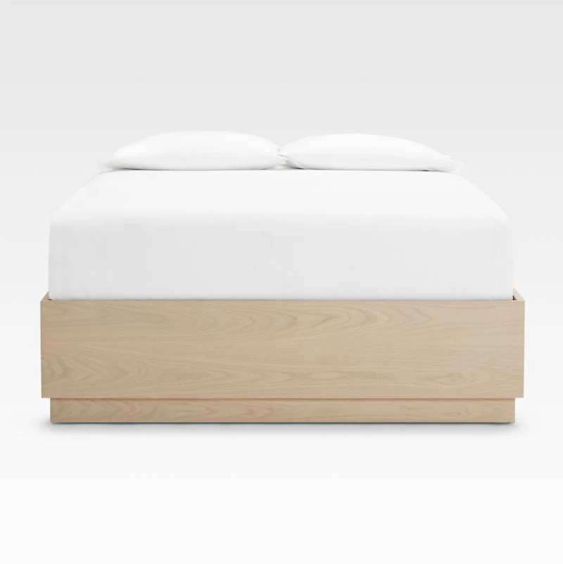 Batten White Oak King Storage Bed Plinth-Base