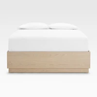 Batten White Oak King Storage Bed Plinth-Base