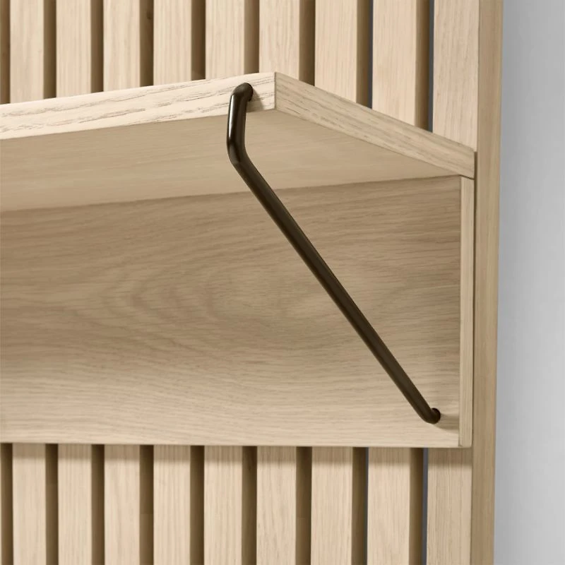 Batten 47.5" White Oak Storage Bench and Panel Set with Reversible Shelf