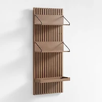 Batten Brown Oak Panel and Reversible Shelf Set