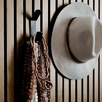 Batten Brown Oak Mini Wall-Mounted Coat Rack