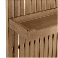 Batten Brown Oak Flat Storage Wall Shelf