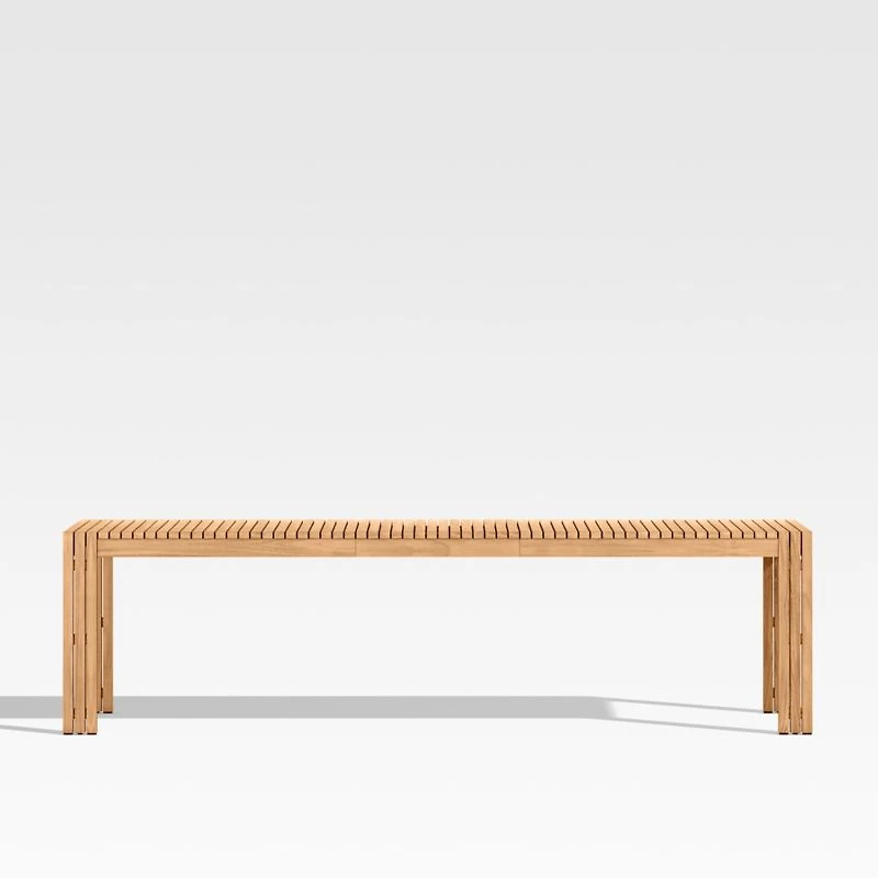 Batten 86"-110" Natural Teak Extendable Outdoor Dining Table