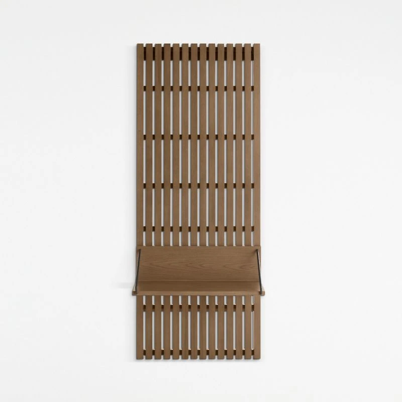 Batten Brown Oak Reversible Storage Wall Shelf