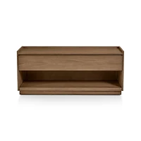 Batten Brown Oak Storage Bench