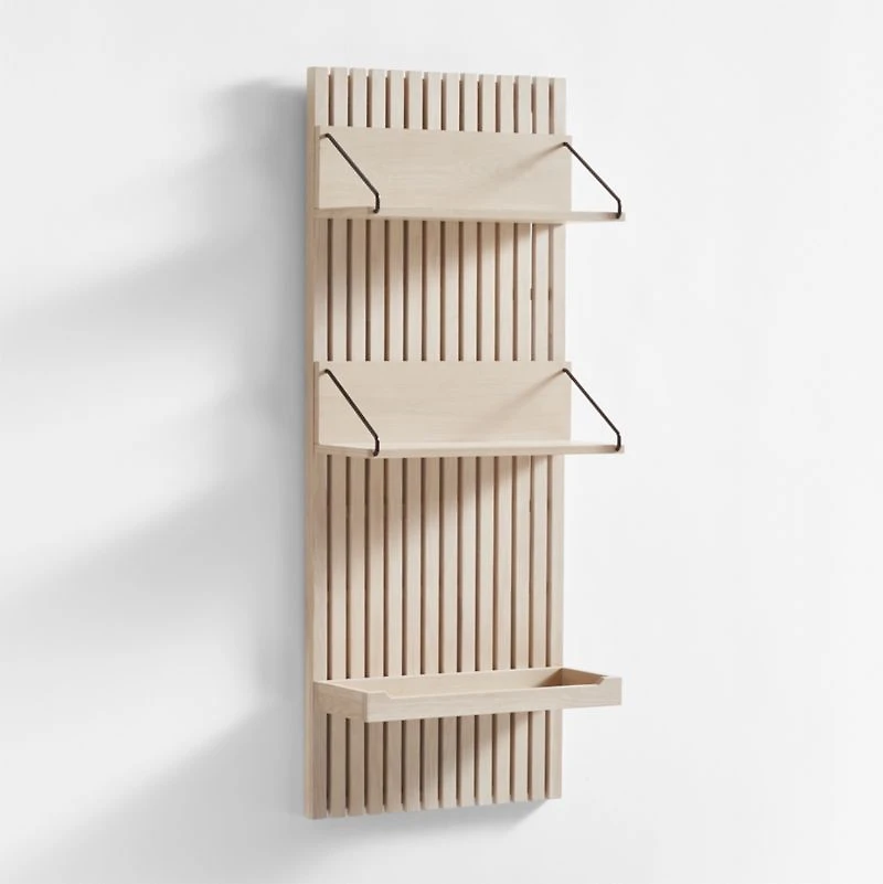 Batten White Oak Panel and Reversible Shelf Set