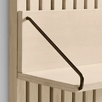 Batten 47.5" White Oak Storage Bench and Panel Set with Reversible Shelf