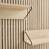 Batten White Oak Storage Media Console Set with 5 Panels and Reversible Shelves