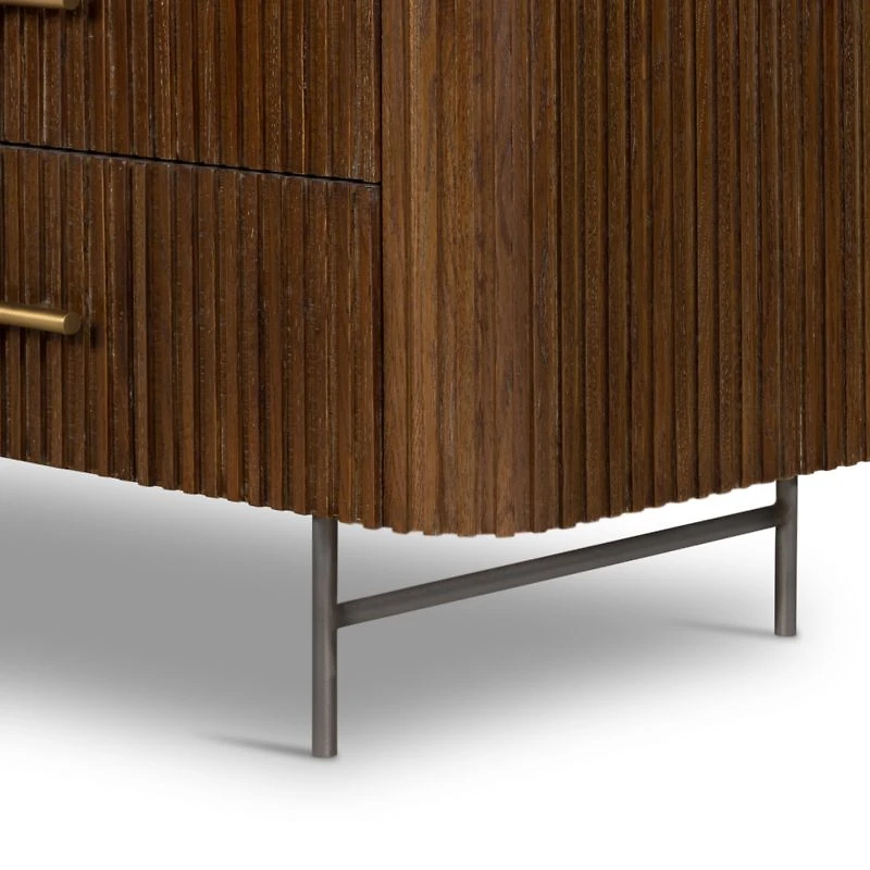 Baylor 64.5" Brown Oak 6-Drawer Dresser
