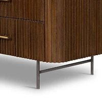 Baylor 64.5" Brown Oak 6-Drawer Dresser