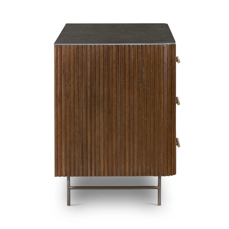 Baylor 64.5" Brown Oak 6-Drawer Dresser