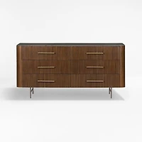 Baylor 64.5" Brown Oak 6-Drawer Dresser