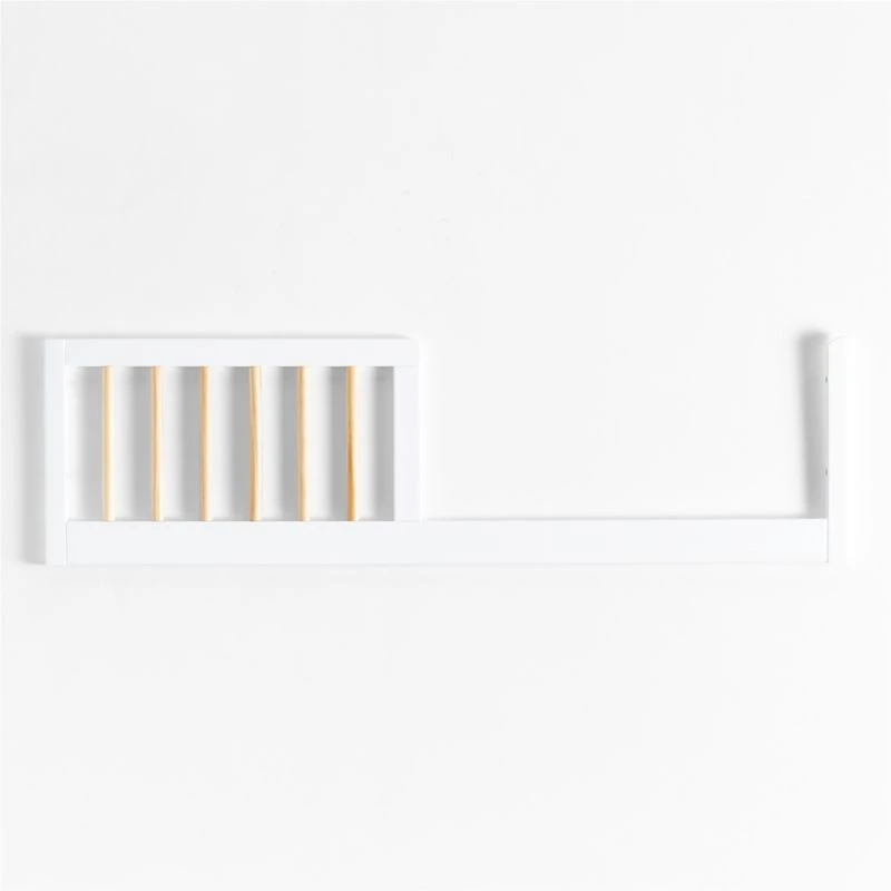 Babyletto Lolly White & Natural Wood 3-in-1 Convertible Baby Crib with Toddler Bed Conversion Kit