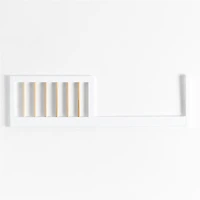 Babyletto Lolly White & Natural Wood 3-in-1 Convertible Baby Crib with Toddler Bed Conversion Kit