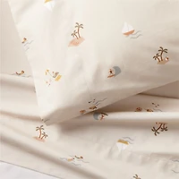 Stay Cool Beach Scene Organic Cotton Kids Twin Sheet Set