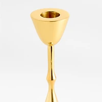Beaded Small Polished Brass Finish Metal Taper Holder 10.5"