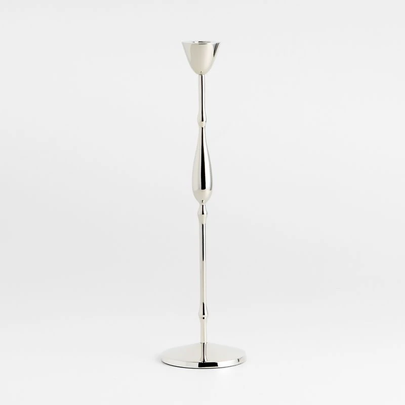 Beaded Medium Polished Chrome Taper Holder 14.5"