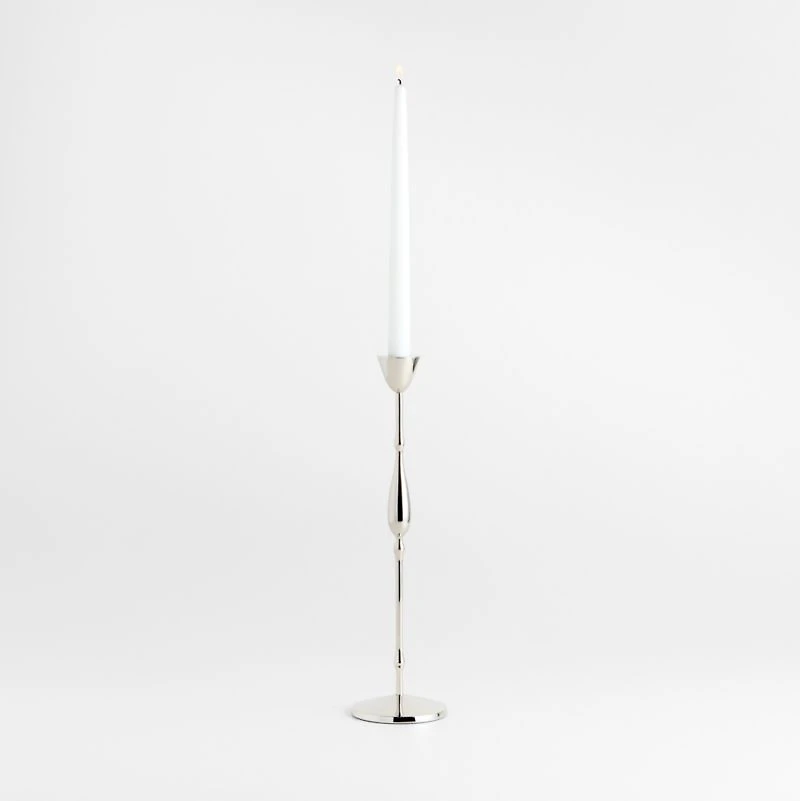 Beaded Medium Polished Chrome Taper Holder 14.5"