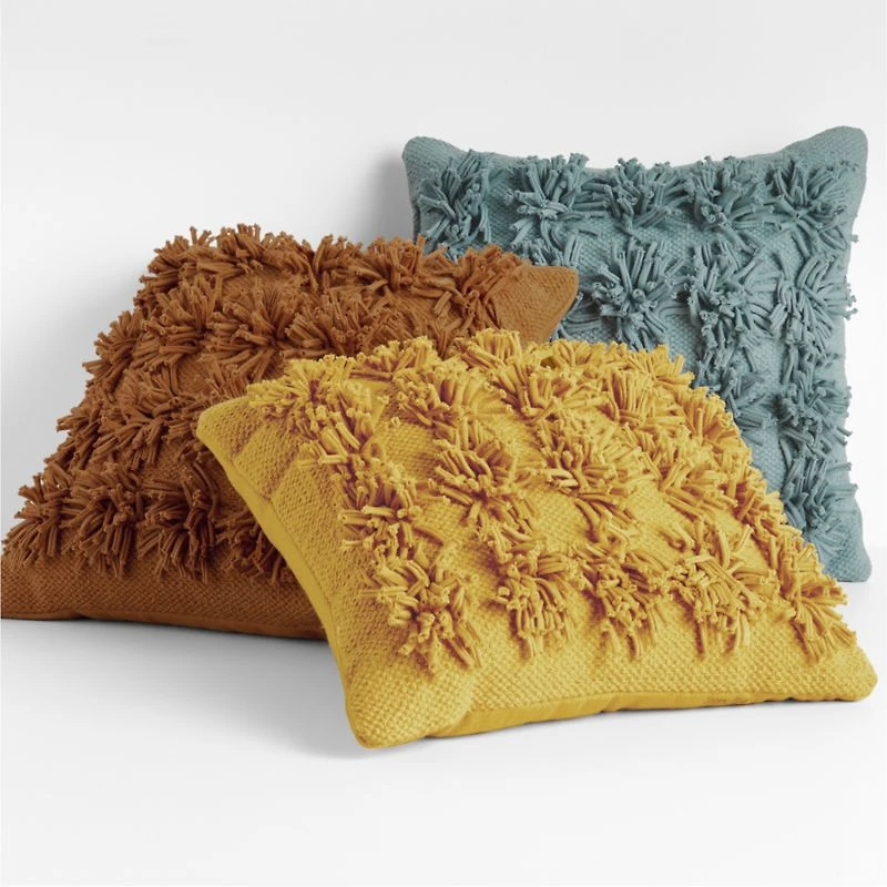Terracotta Beat Pom Pom Kids Throw Pillow
