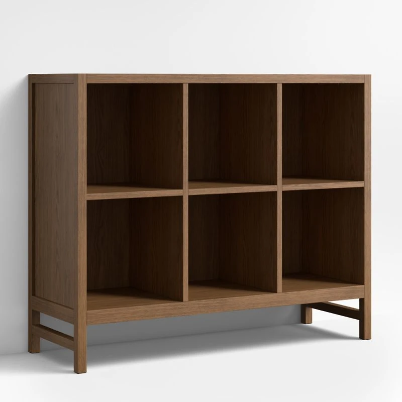 Beau Barley Brown Wood 6-Cube Kids Bookcase