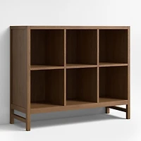 Beau Barley Brown Wood 6-Cube Kids Bookcase