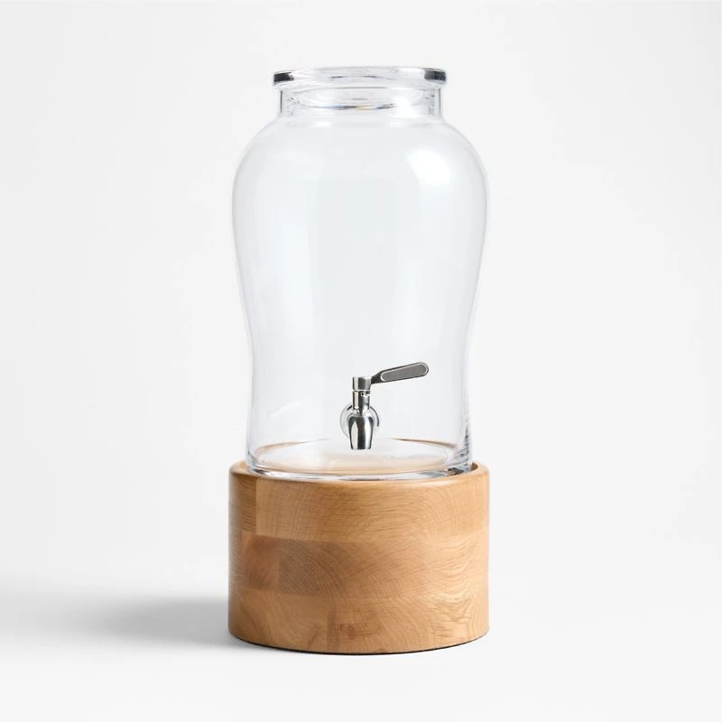 Beau 1.75-Gallon Drink Dispenser and Oak Madeira Stand Set
