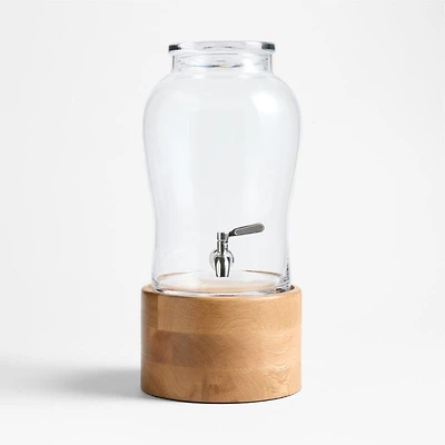 Beau 1.75-Gallon Drink Dispenser and Oak Madeira Stand Set