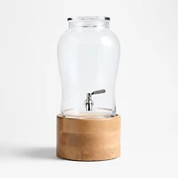 Beau 1.75-Gallon Drink Dispenser and Oak Madeira Stand Set