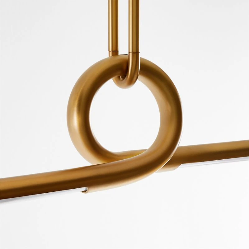 Beau Loop Brass Linear Pendant Light 44.6"