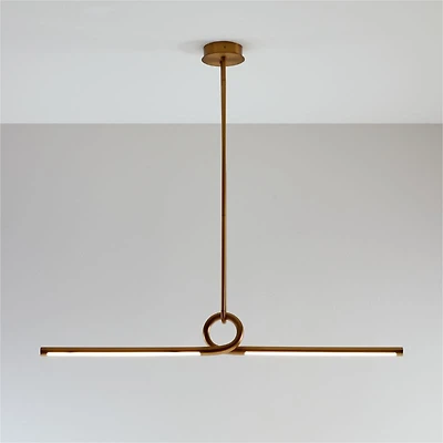 Beau Loop Brass Linear Pendant Light 44.6"