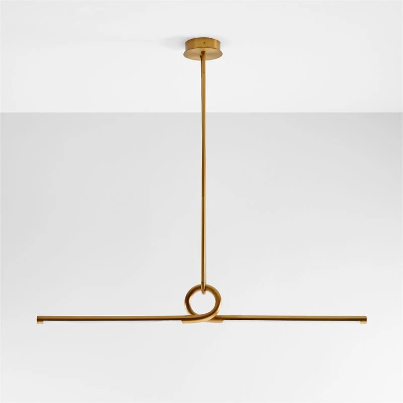 Beau Loop Brass Linear Pendant Light 44.6"