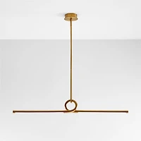Beau Loop Brass Linear Pendant Light 44.6"