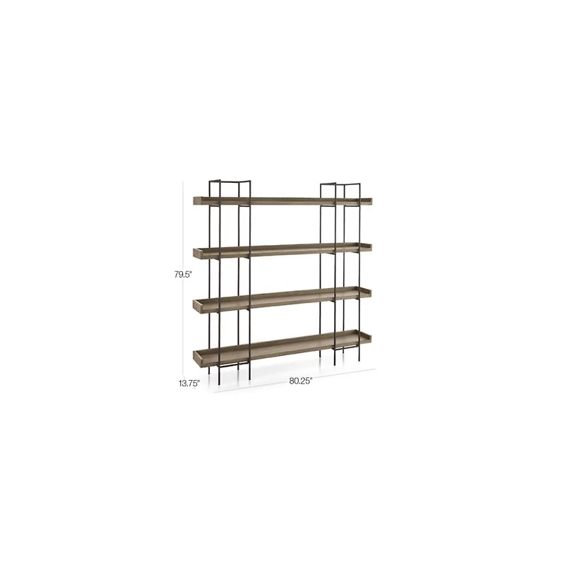 Beckett Grey Wash 4-High Shelf