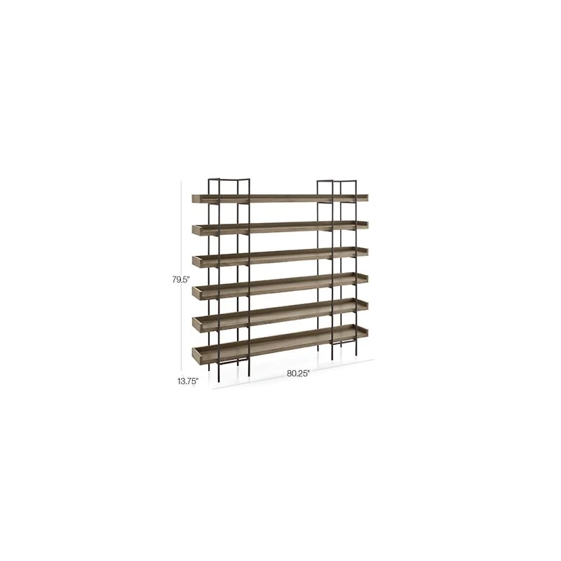 Beckett Grey Wash 6-High Bookshelf