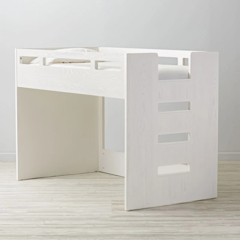 Abridged White Glaze Kids Full Trundle Bed