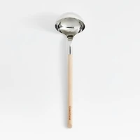 Crate & Barrel Beechwood and Stainless Ladle