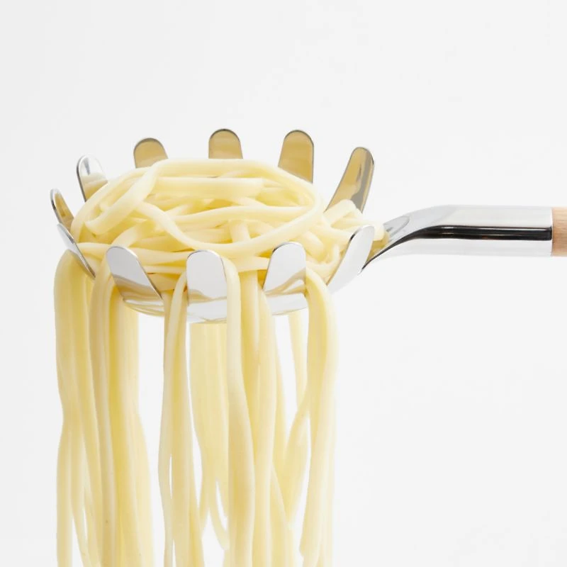 Crate & Barrel Beechwood and Stainless Steel Pasta Spoon